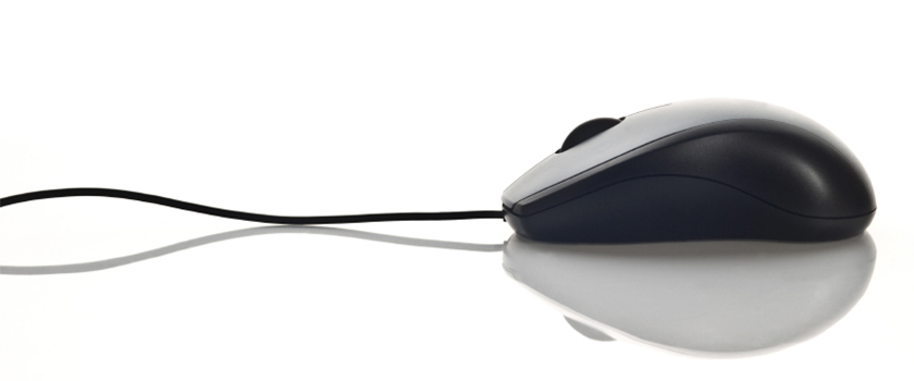 Computer mouse with cord.